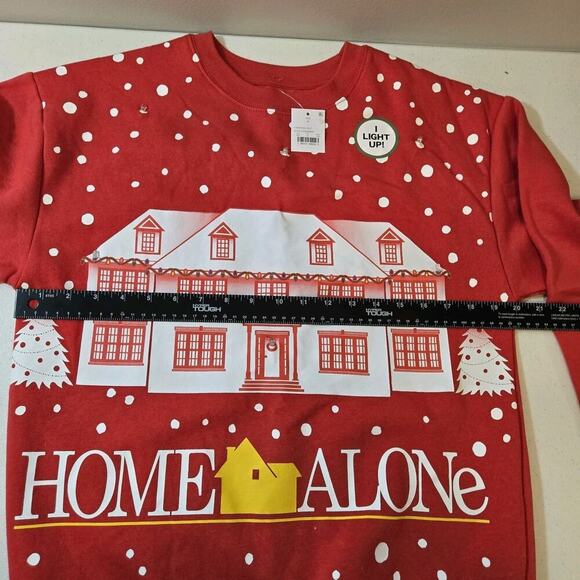 Home Alone House Light Up Ugly Sweater Sweatshirt SMALL Christmas Holiday Red - Picture 6 of 7